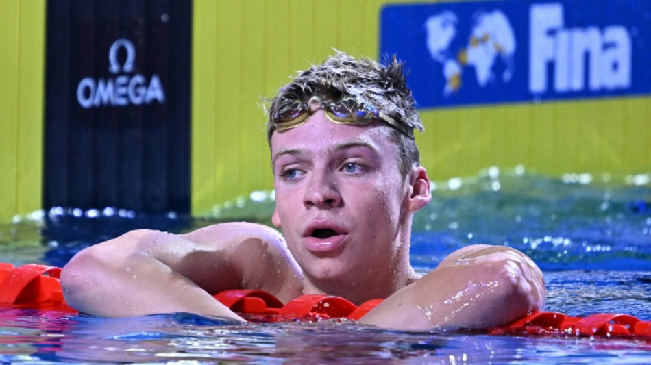 Natation: le Fran&ccedil;ais L&eacute;on Marchand champion du monde du 200m quatre nages