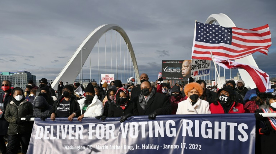 Familienmitglieder Martin Luther Kings demonstrieren für Bidens Wahlrechtsreform