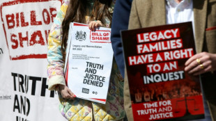 Victims' families protest at new N.Ireland 'Troubles' legacy law