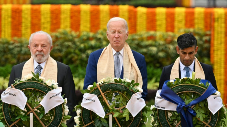 Lluvia empa&ntilde;a tributo de G20 a Gandhi