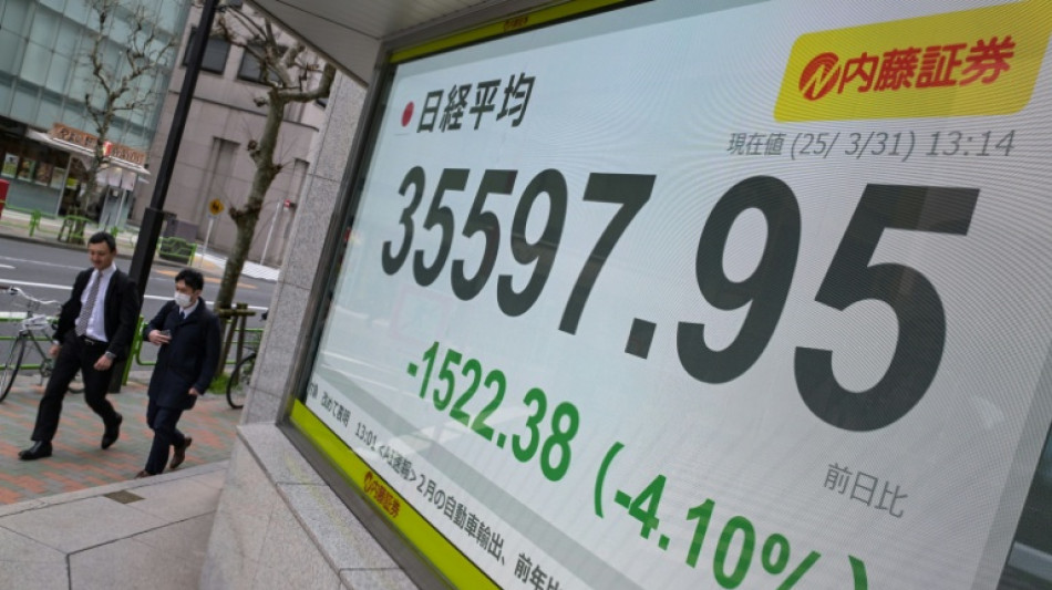 Japan leads hefty global stock market losses on tariff fears