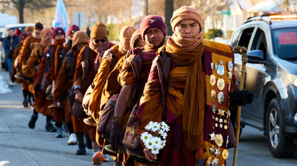 'We just need something positive' - Monks' peace walk across US draws large crowds
