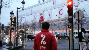 Des militants d'Attac d&eacute;ploient une banderole g&eacute;ante sur le futur h&ocirc;tel Vuitton &agrave; Paris