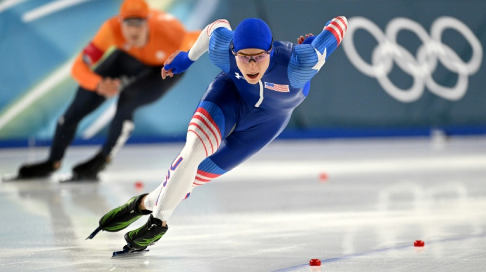 American Stolz wins second Olympic gold in speed skating