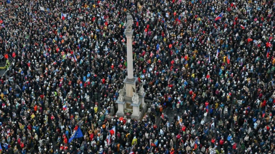 Manifestation &agrave; Prague contre la suppression de la redevance audiovisuelle