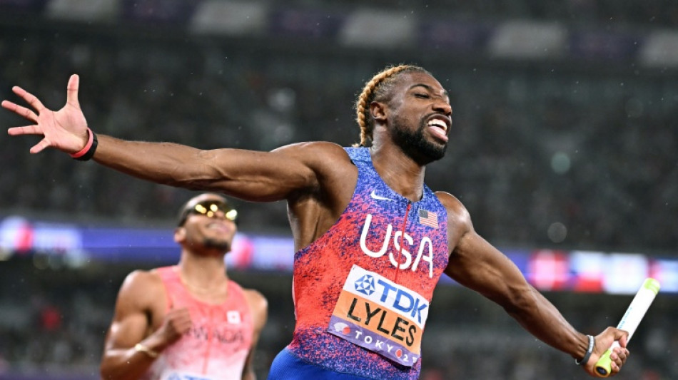 Lyles seals world double as USA men win sprint relay